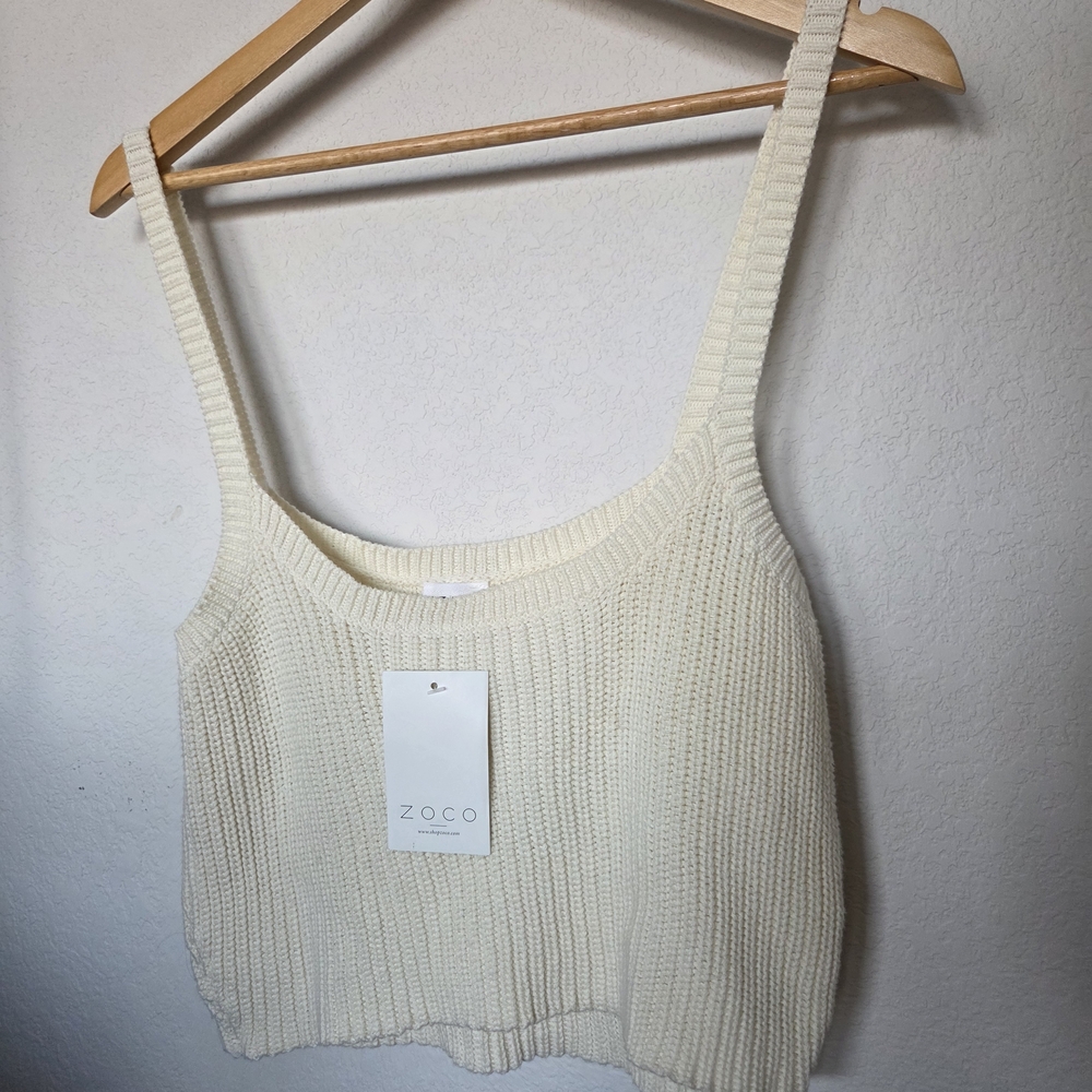 Zoco Ivory Knit Crop Top